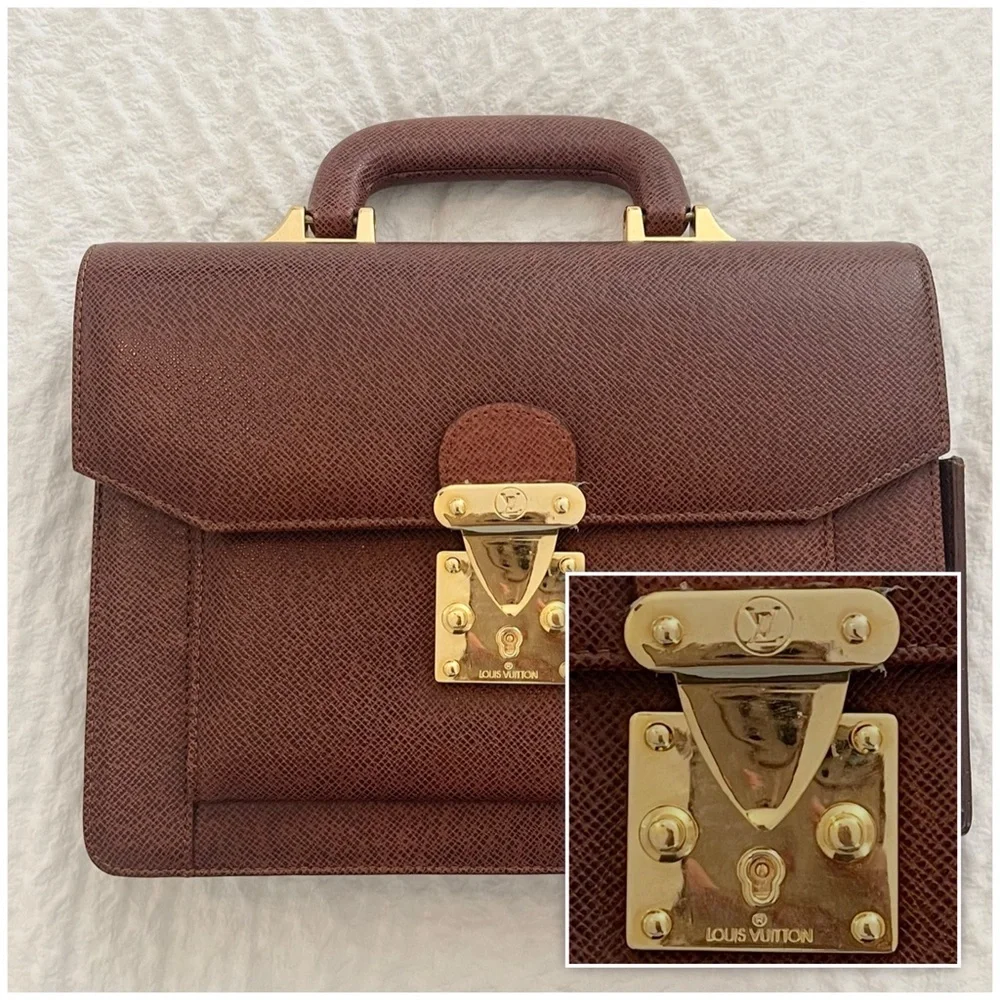 Elegant Brown Mini Briefcase Bag